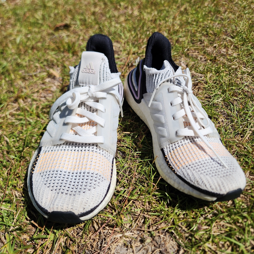 Adidas ultra boost sz 6.5 White and Black Athletic Shoes running gym comfy gym